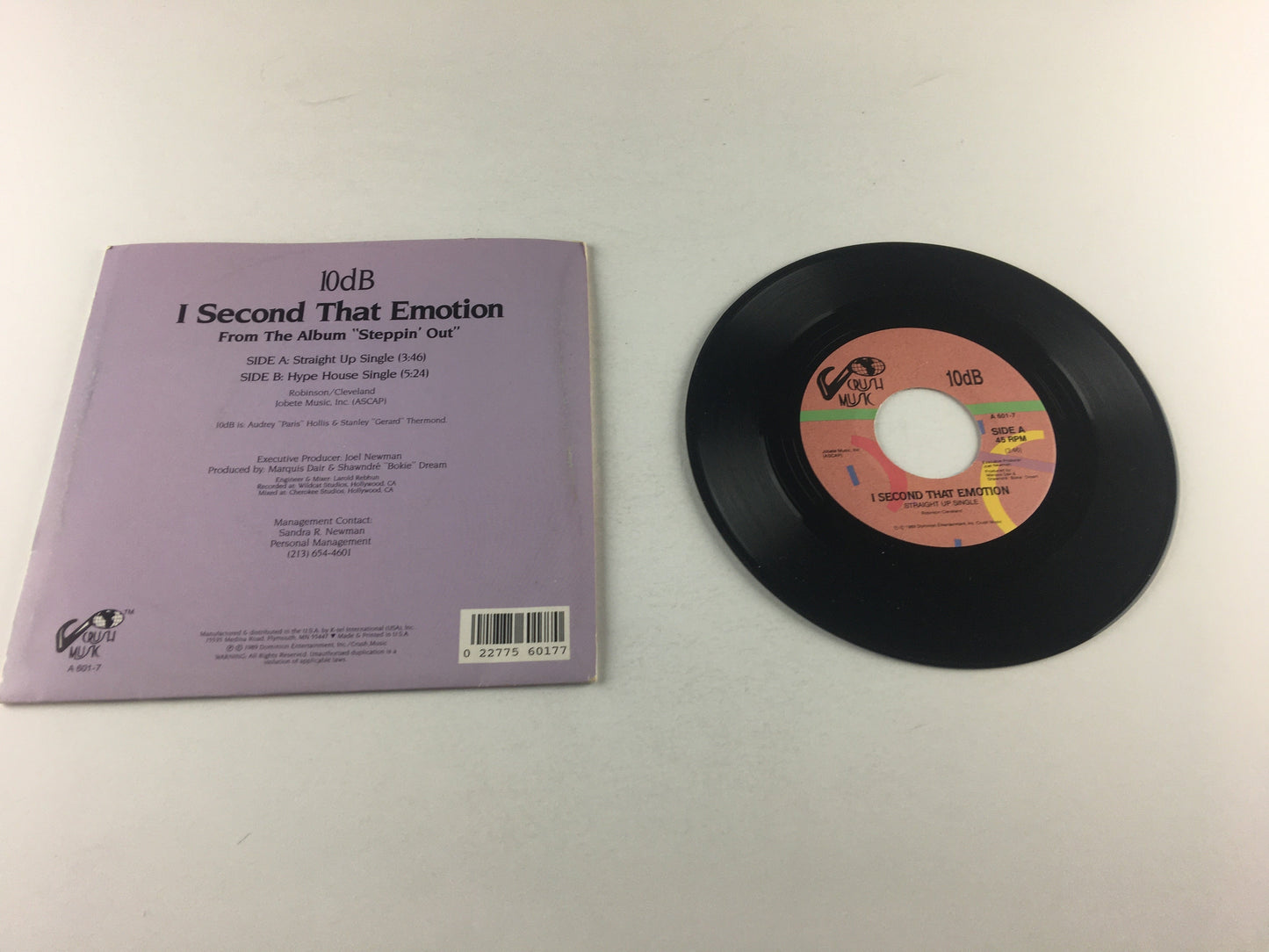 10db I Second That Emotion Used 45 RPM 7" Vinyl VG+\VG+ Black