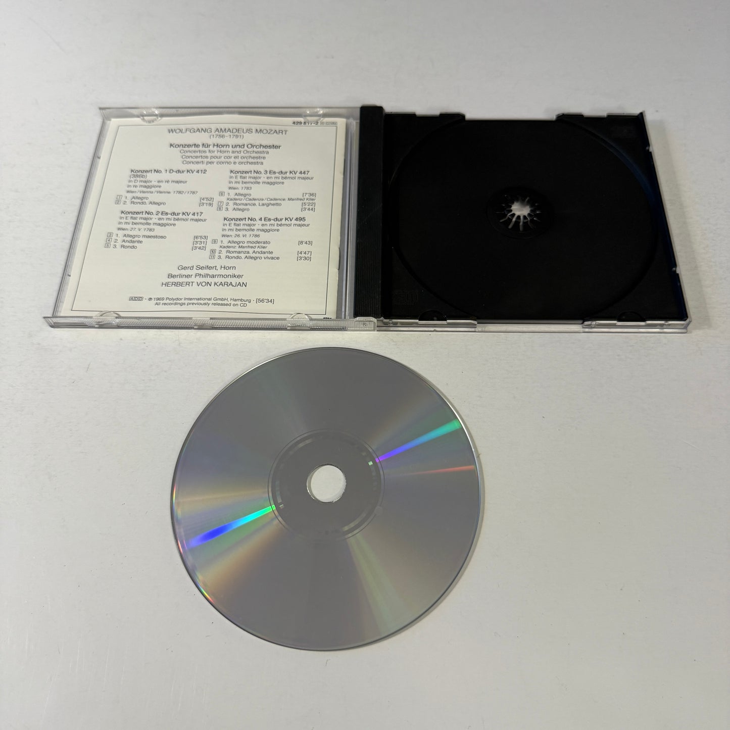 Wolfgang Amadeus Mozart 4 Horn Concertos Konzerte Fur Horn Und Orchester Used CD VG\VG+