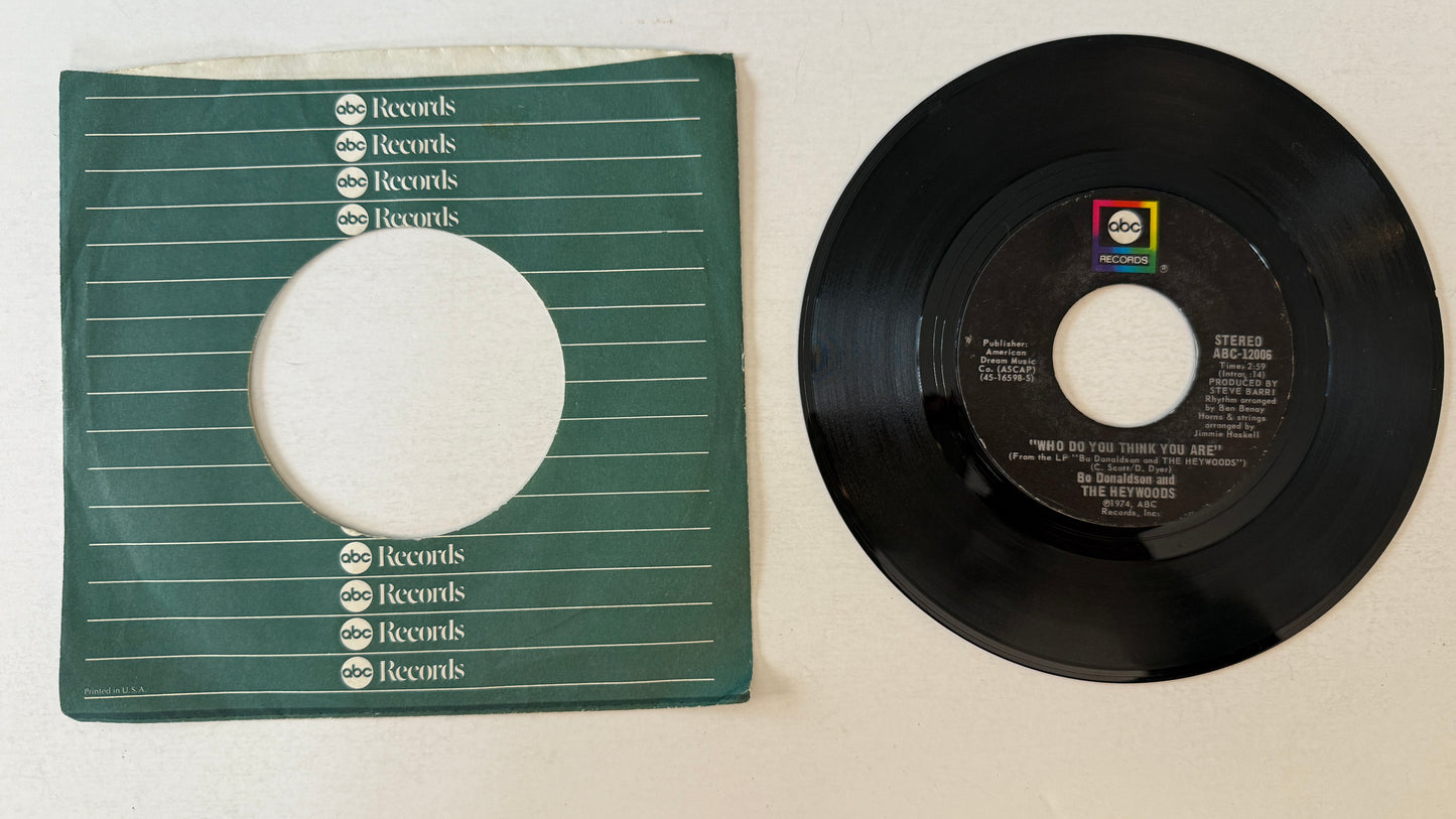 Bo Donaldson & The Heywoods Who Do You Think You Are Used 45 RPM 7" Vinyl VG+\VG+