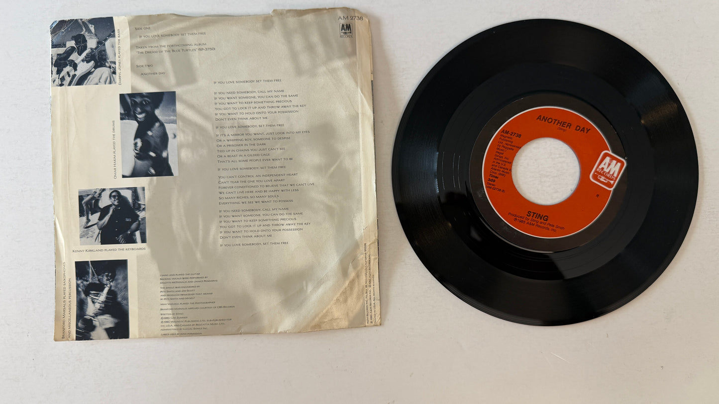 Sting If You Love Somebody Set Them Free Used 45 RPM 7" Vinyl VG+\VG+
