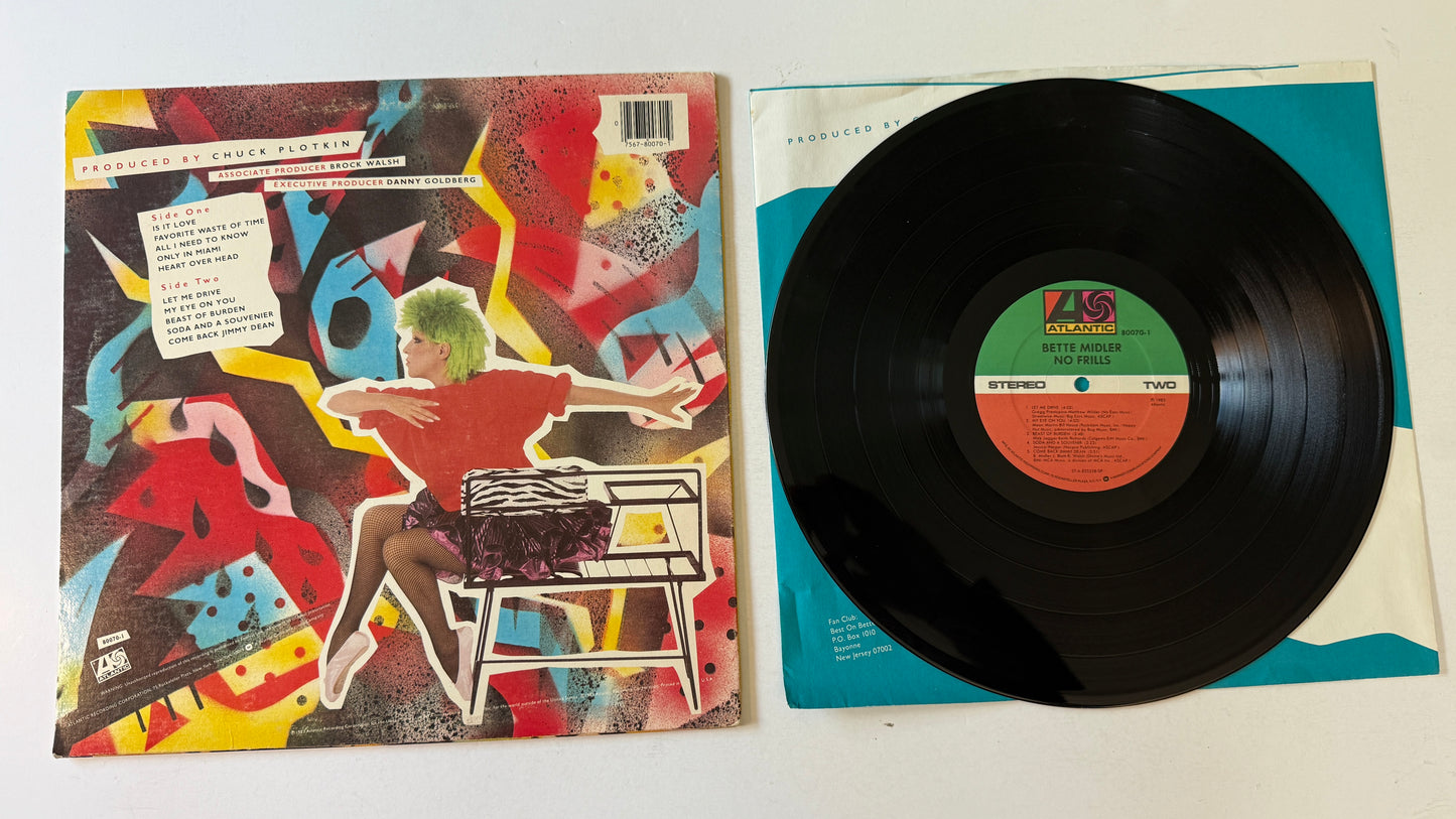 Bette Midler No Frills Used Vinyl LP VG+\VG
