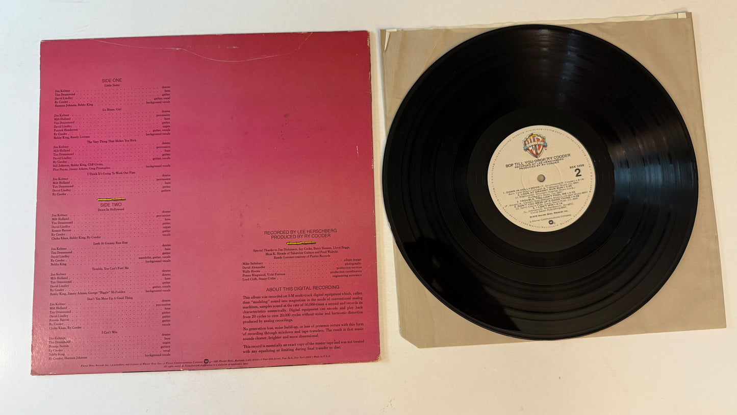 Ry Cooder Bop Till You Drop Used Vinyl LP VG+\VG
