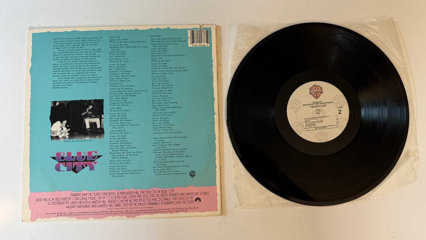 Ry Cooder Blue City - Motion Picture Soundtrack Used Vinyl LP VG+\VG