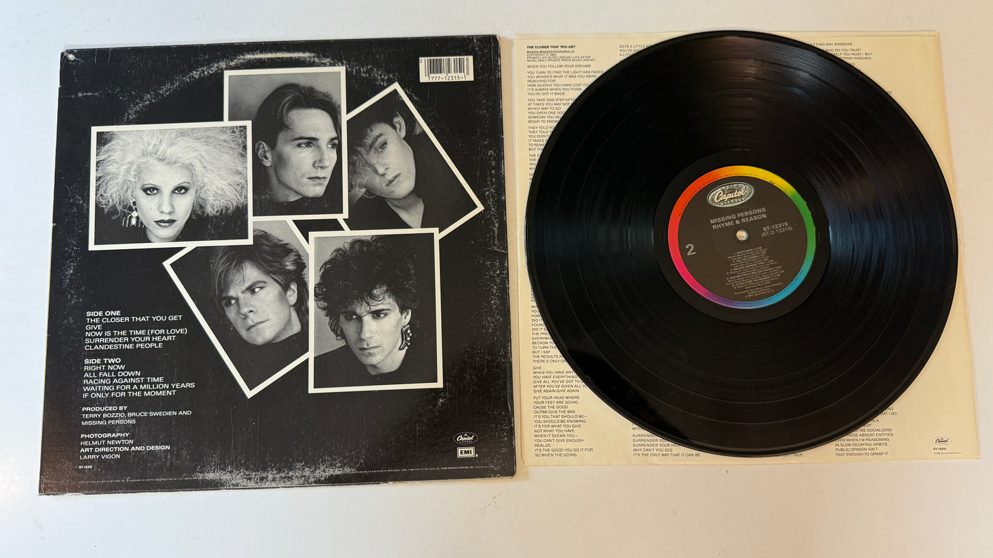 Missing Persons Rhyme & Reason Used Vinyl LP VG+\VG