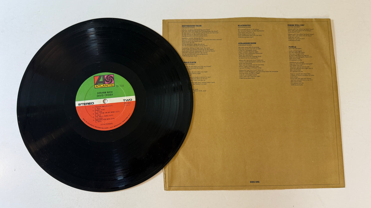 Crosby & Nash Graham Nash David Crosby Used Vinyl LP VG+\G+
