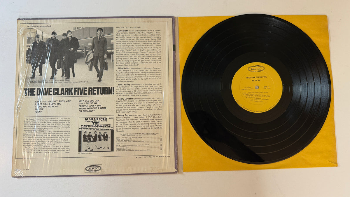 The Dave Clark Five The Dave Clark Five Return! Used Vinyl LP VG+\VG+