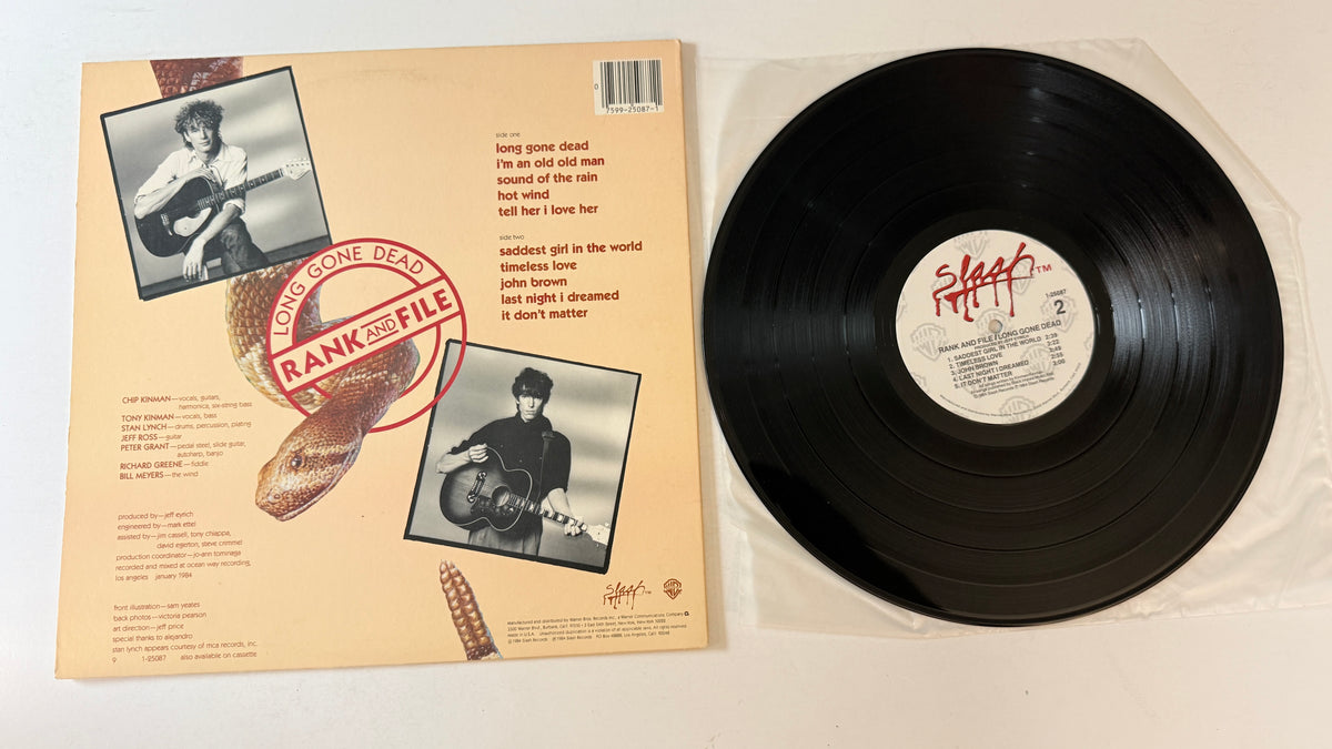 Rank & File Long Gone Dead Used Vinyl LP VG+\VG+