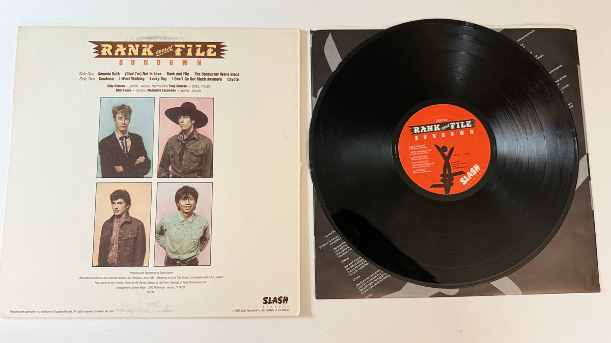 Rank & File Sundown Used Vinyl LP VG+\VG+