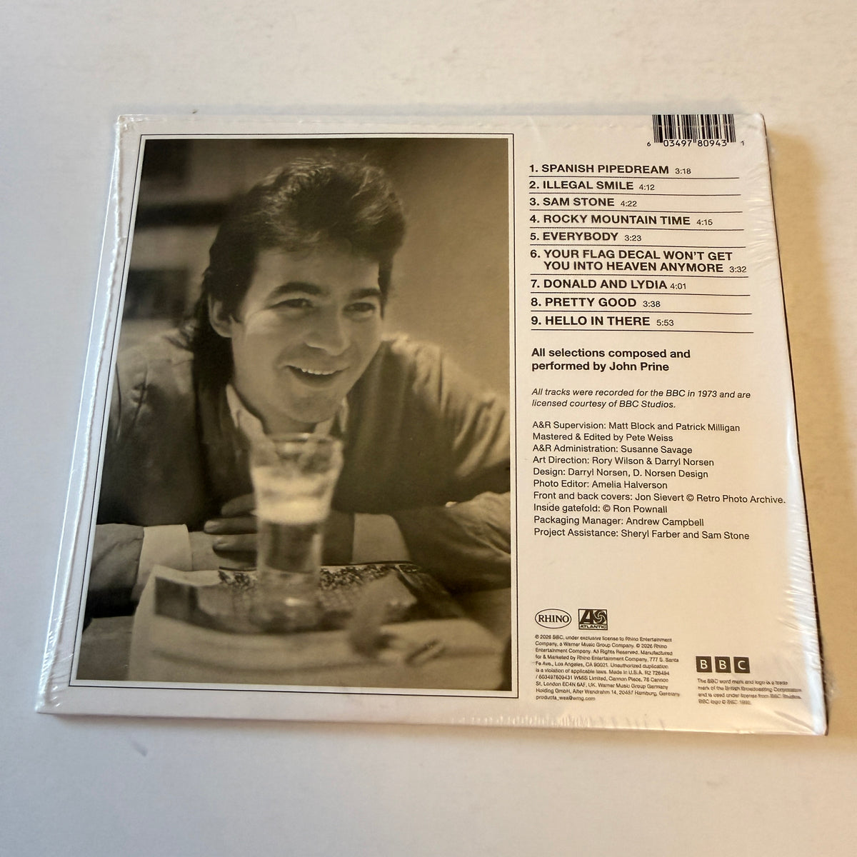 John Prine BBC Sessions New Digipak Sealed CD M\M