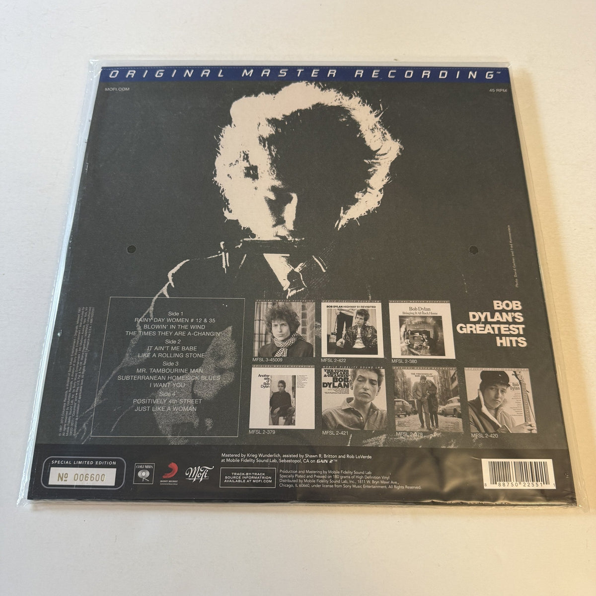 Bob Dylan Bob Dylan's Greatest Hits New Audiophile Vinyl 2LP M\M