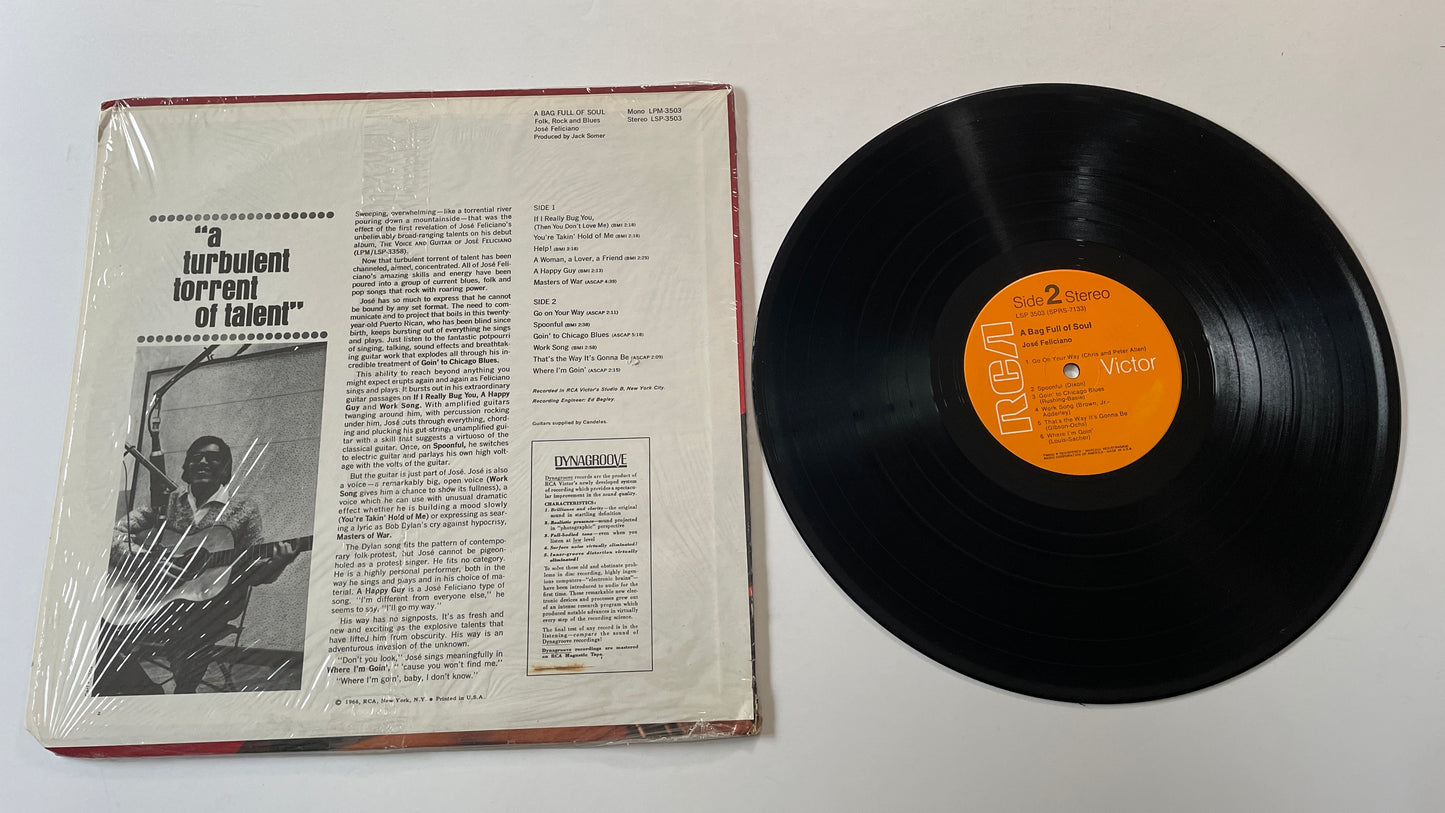José Feliciano A Bag Full Of Soul Used Vinyl LP VG+\VG