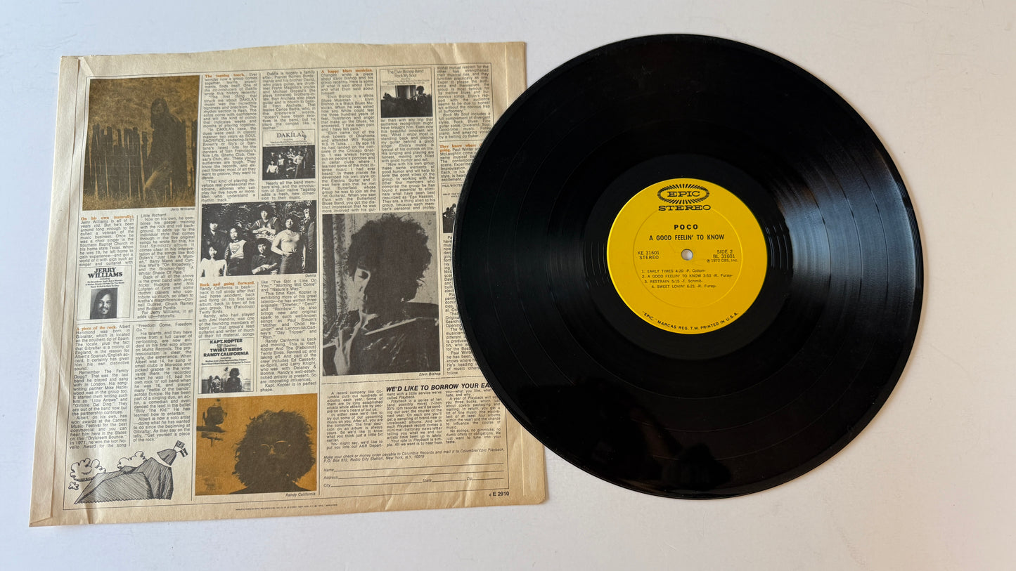 Poco A Good Feelin' To Know Used Vinyl LP VG+\VG+