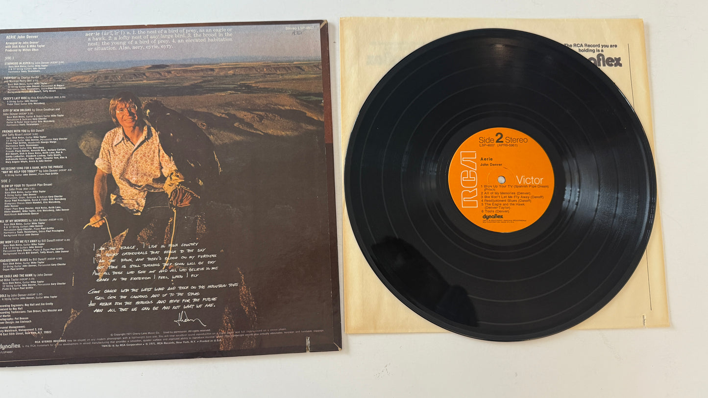 John Denver Aerie Used Vinyl LP VG+\VG