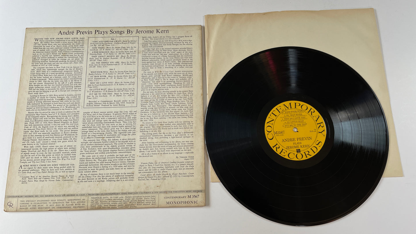 André Previn André Previn Plays Songs By Jerome Kern Used Vinyl LP VG+\VG