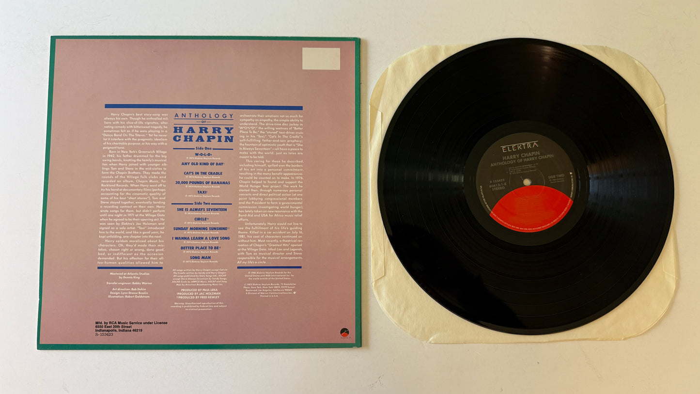 Harry Chapin Anthology Used Vinyl LP VG+\VG+
