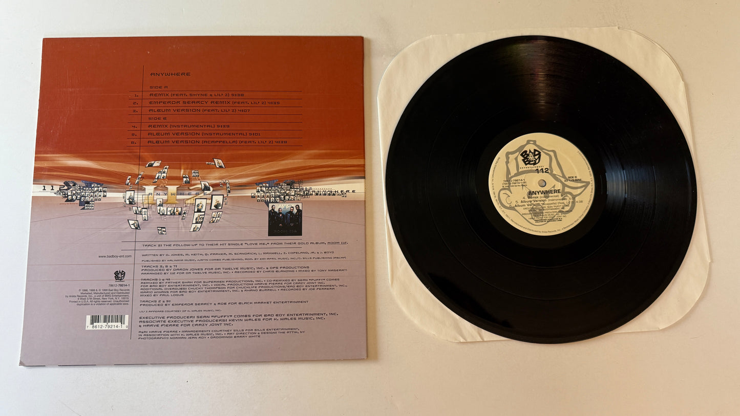 112 Anywhere 12" Used Vinyl Single VG+\VG+