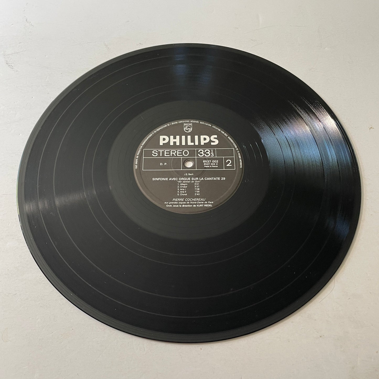 Bach, Radel, Cochereau Sinfonies Avec Orgue Sur Les Cantates 29 Used Vinyl LP VG+\VG Black