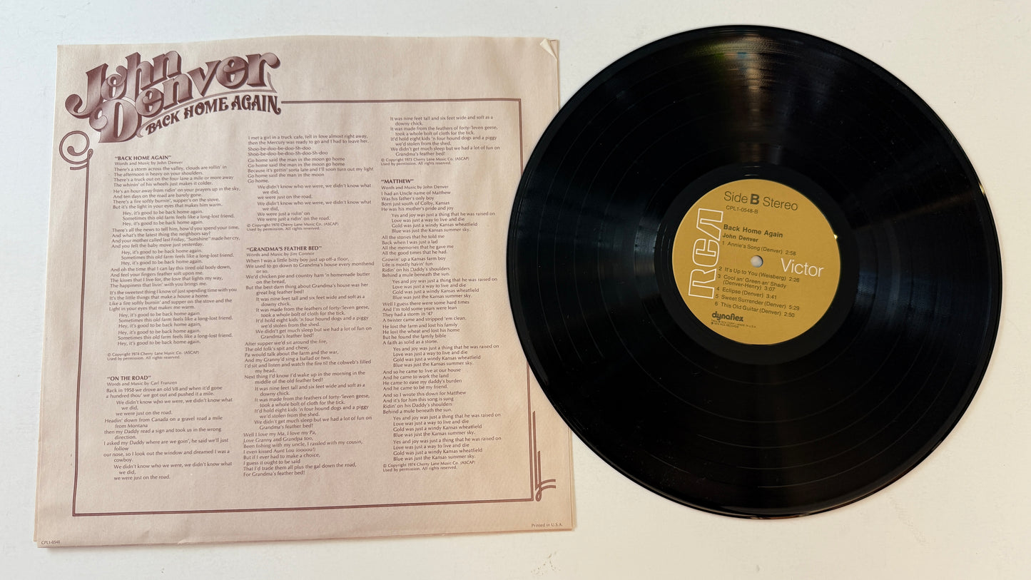John Denver Back Home Again Used Vinyl LP VG+\VG+