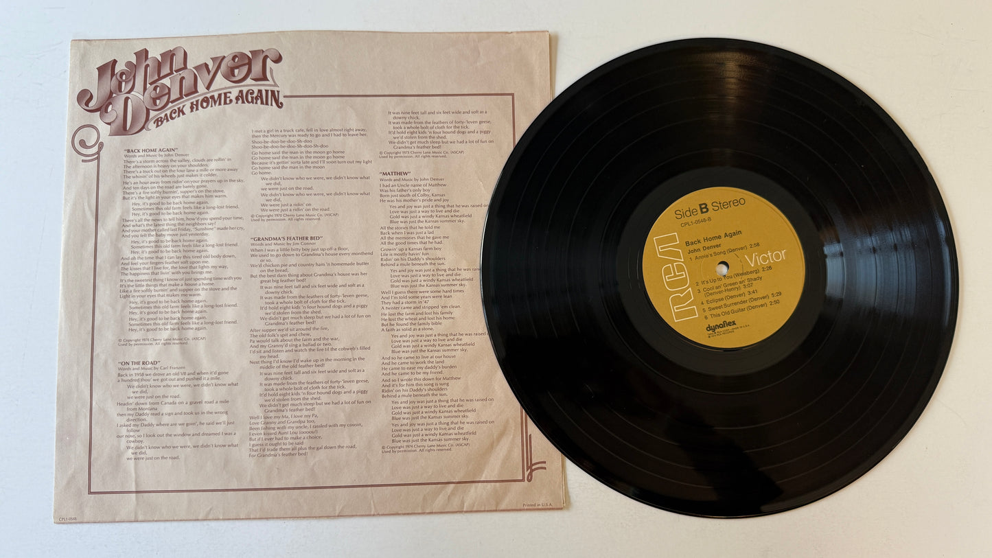John Denver Back Home Again Used Vinyl LP VG+\VG+