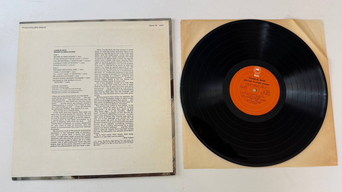 Charlie Rich Behind Closed Doors Used Vinyl LP VG+\VG