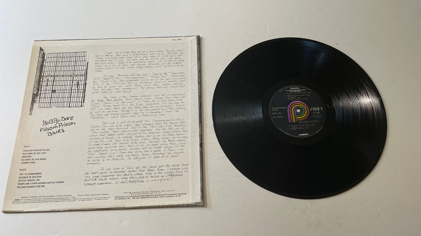 Bobby Bare Folsom Prison Blues Used Vinyl LP VG+\VG+ Black