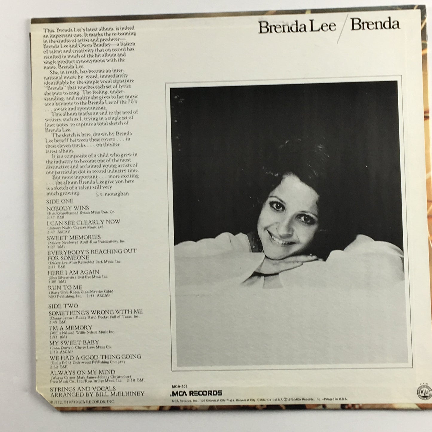 Brenda Lee Brenda Used Vinyl LP VG+\VG+