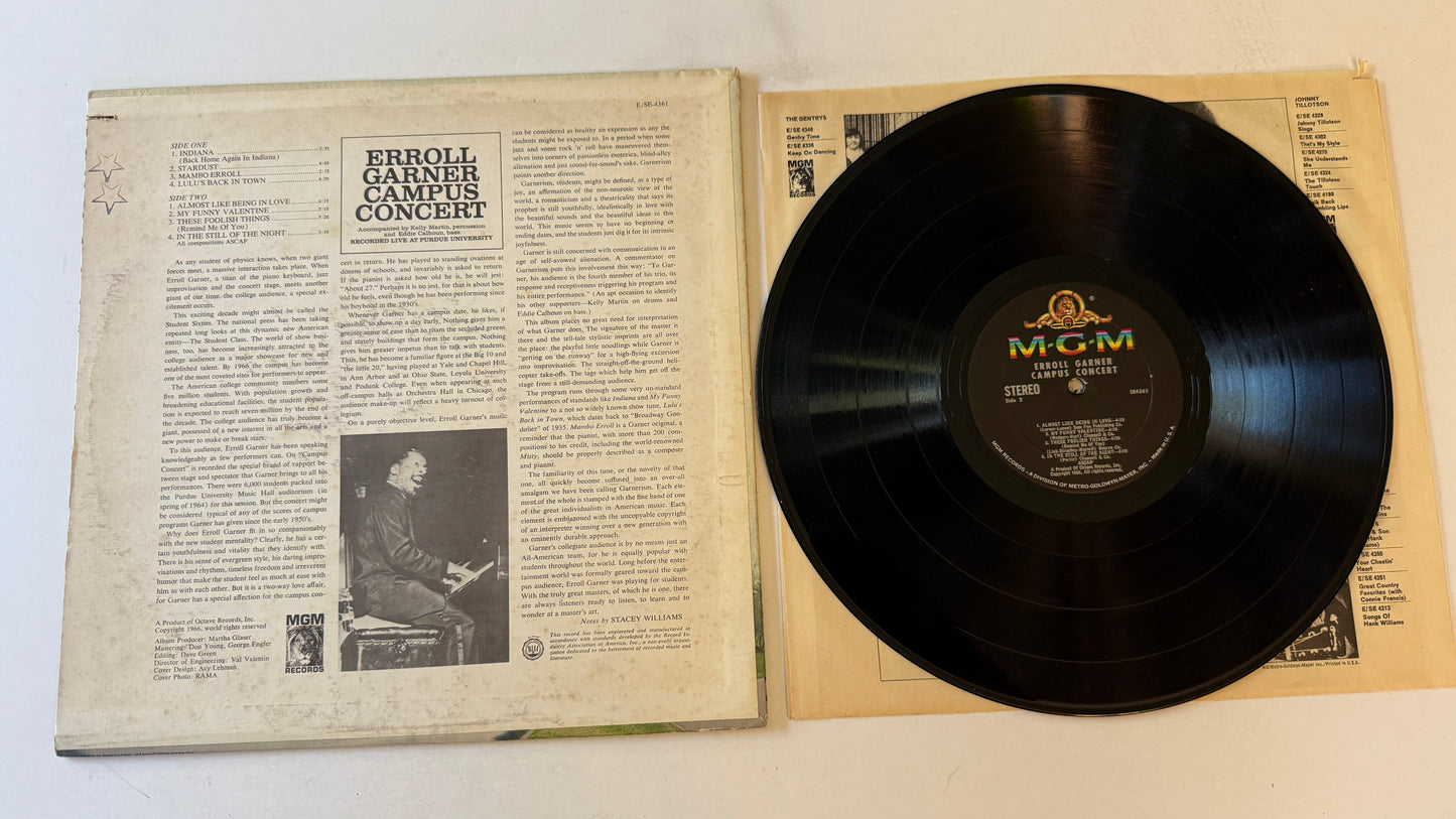 Erroll Garner Campus Concert Used Vinyl LP VG+\VG