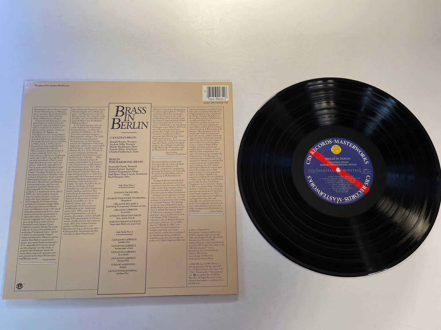 Canadian Brass Brass In Berlin Used Vinyl LP VG+\VG+ Black