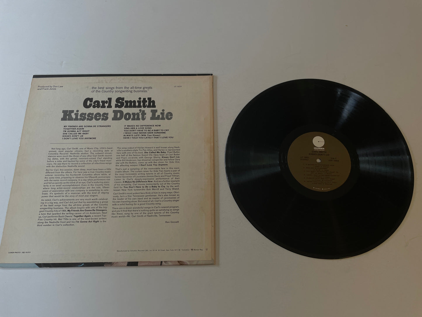 Carl Smith Kisses Don't Lie Used Vinyl LP VG+\VG+ Black