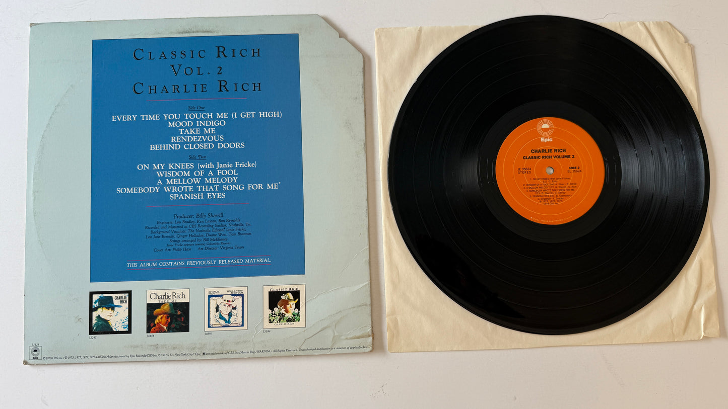 Charlie Rich Classic Rich Vol. 2 Used Vinyl LP VG+\VG