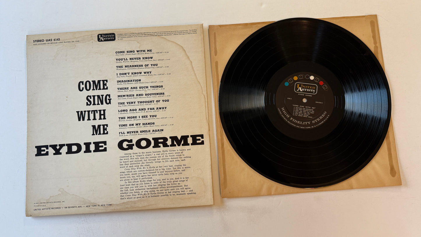 Eydie Gormé Come Sing With Me Used Vinyl LP VG+\VG