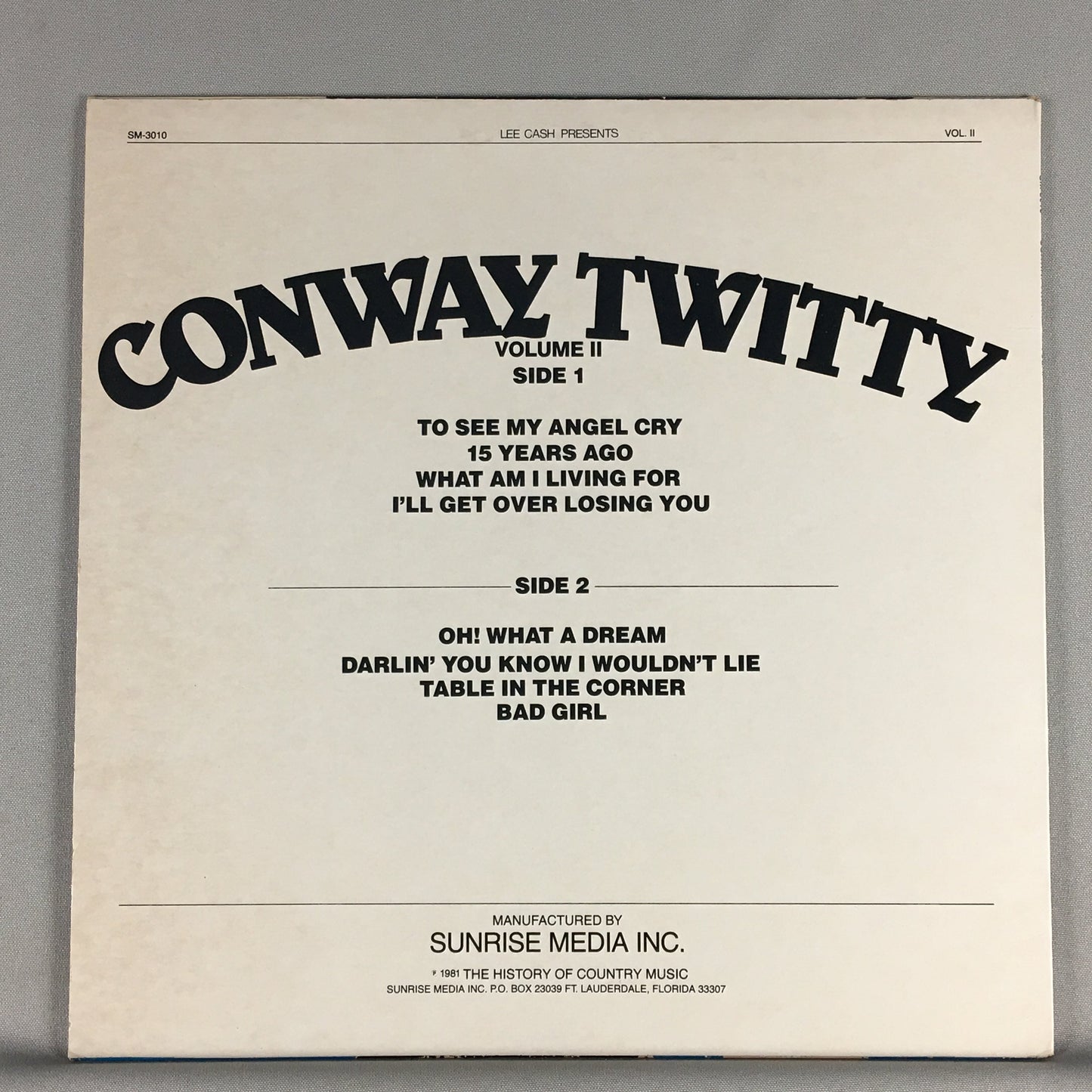Conway Twitty History Of Country Music Volume II - Orig Press Used Vinyl LP VG+\VG+