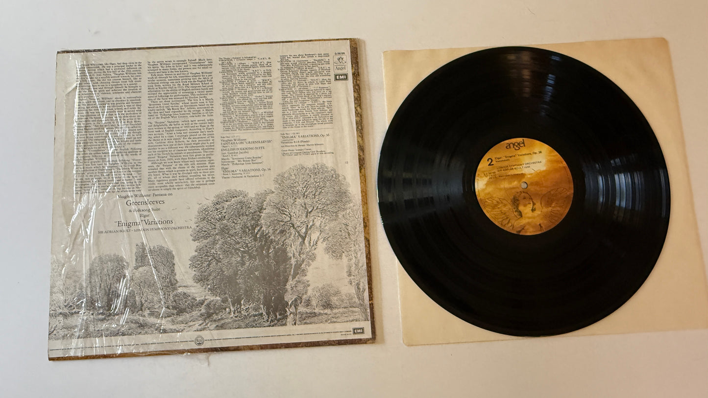 Ralph Vaughan Williams Fantasia On Greensleeves & Folksong Suite / "Enigma" Variations Used Vinyl LP VG+\VG+
