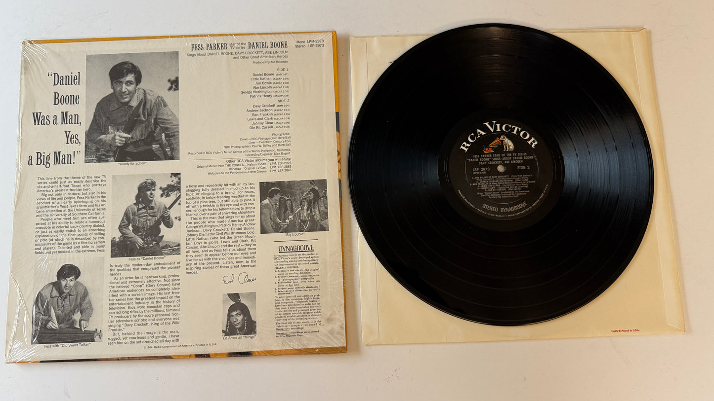 Fess Parker Fess Parker Star Of The TV Series Daniel Boone Sings About Daniel Boone, Davy Crockett, Abe Lincoln And Other Great American Heroes Used Vinyl LP VG+\VG+