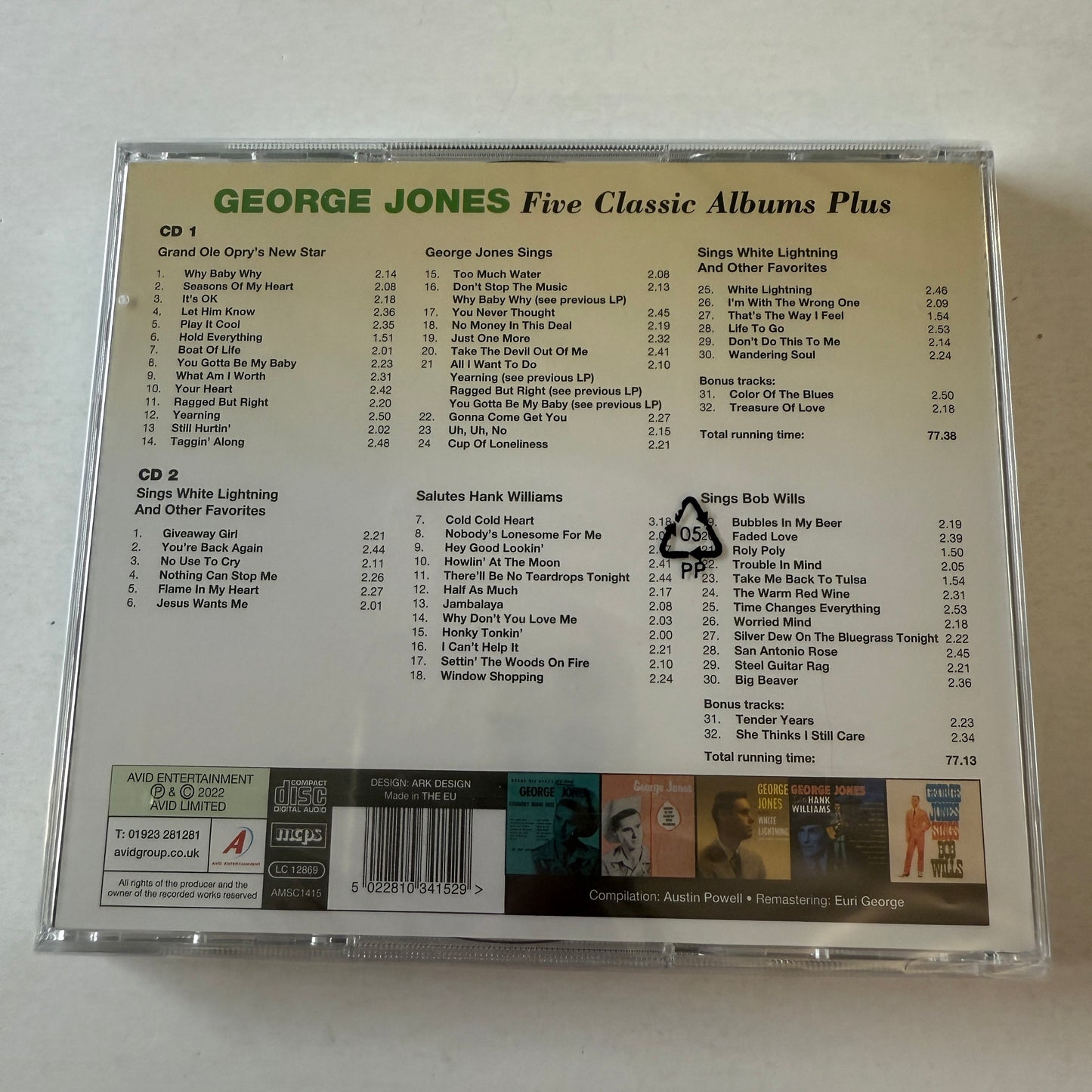 George Jones Five Classic Albums Plus Four Bonus Tracks New Sealed 2CD M\M