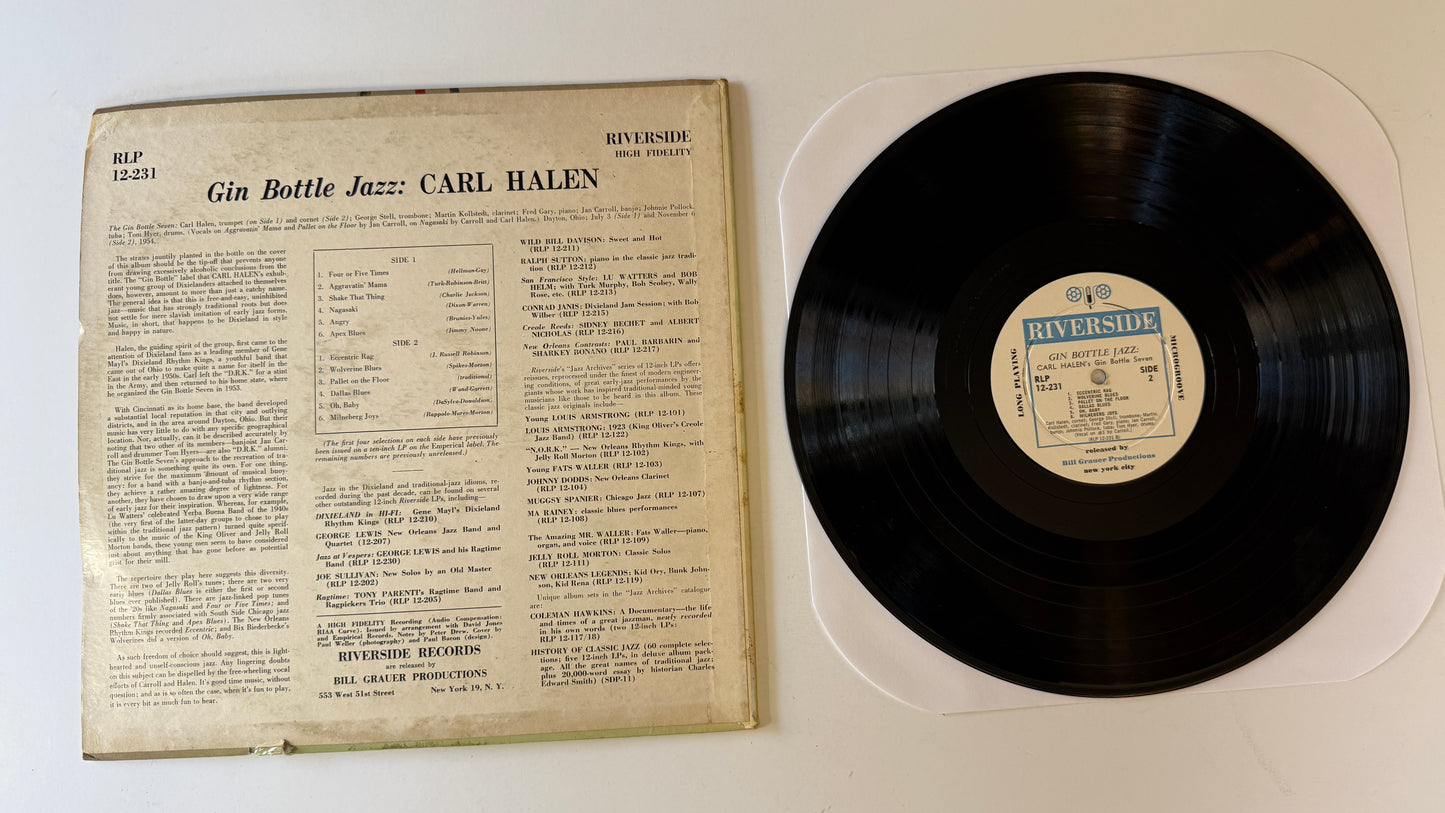 Carl Halen's Gin Bottle Seven Gin Bottle Jazz Used Vinyl LP VG+\G+