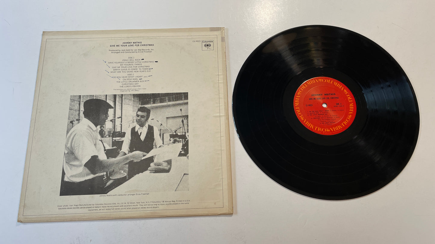 Johnny Mathis Give Me Your Love For Christmas Used Vinyl LP VG+\VG