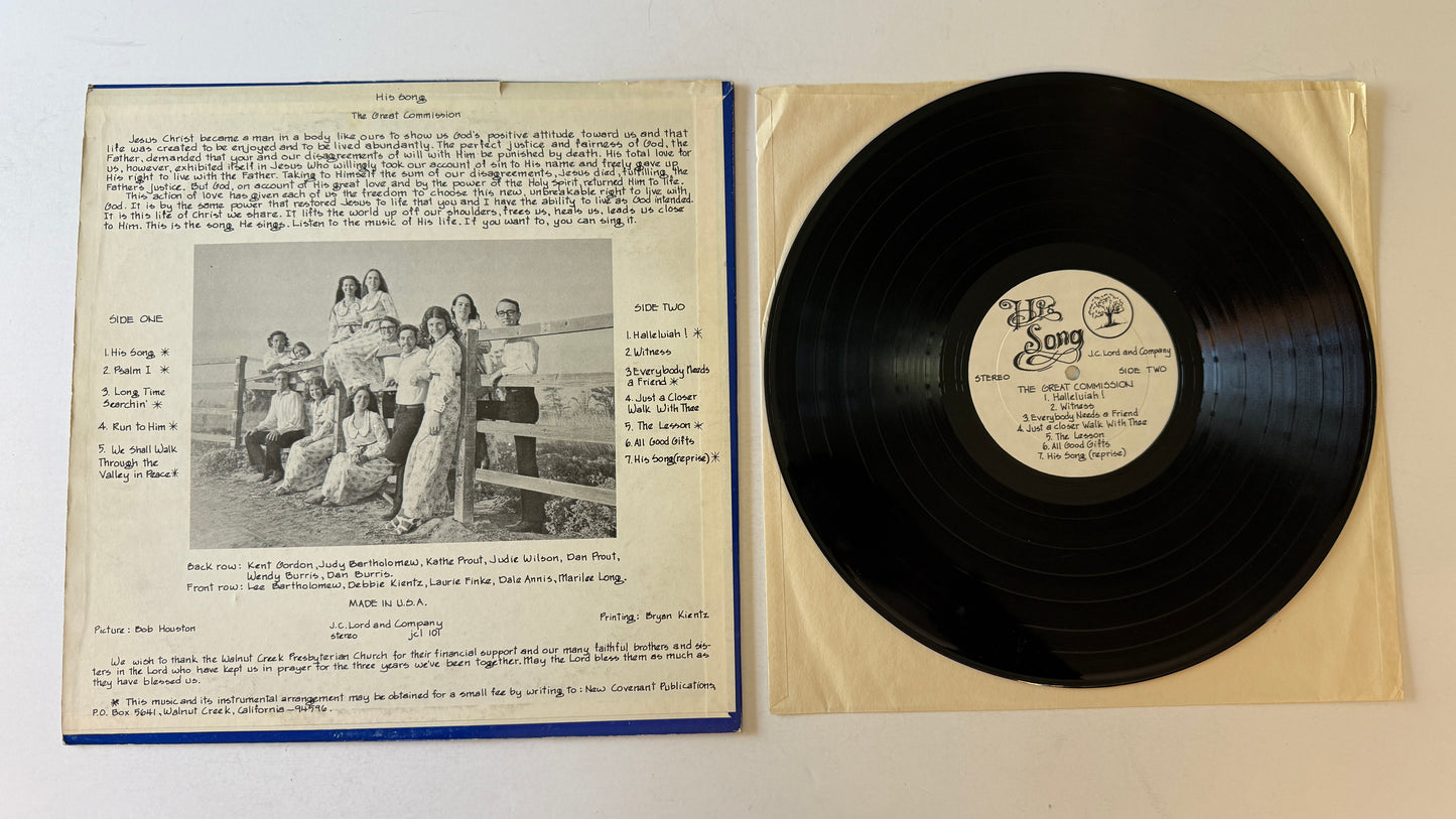 J.C. Lord And Company His Song Used Vinyl LP VG\VG