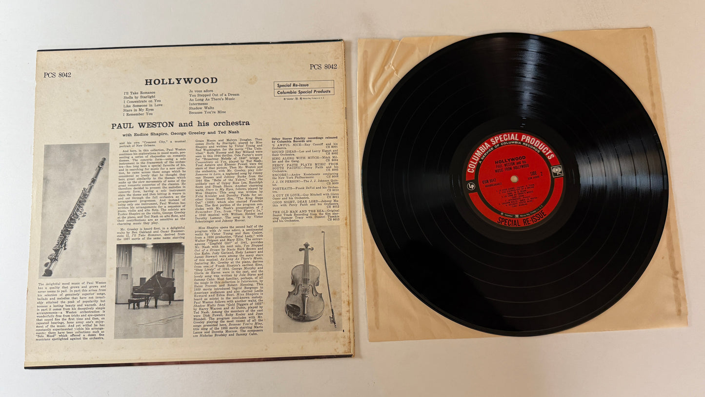 Paul Weston And His Orchestra Hollywood Used Vinyl LP VG+\VG+