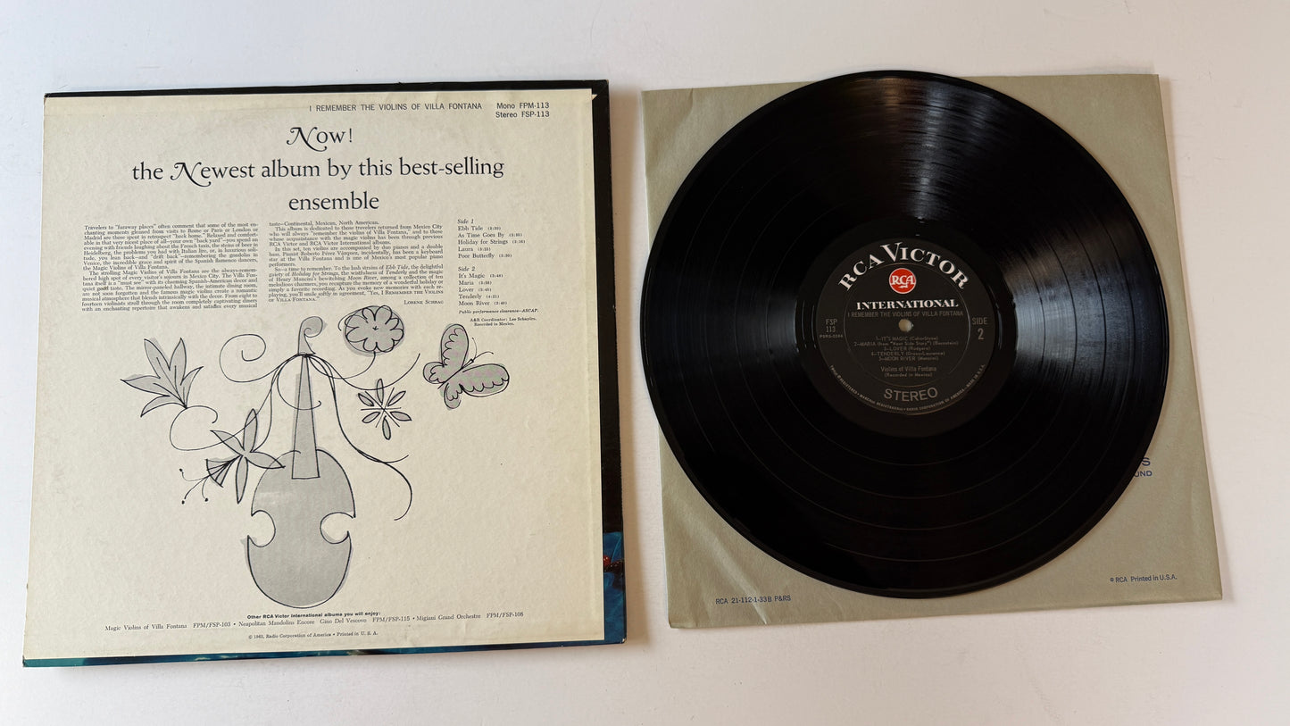 Los Violines Magicos De Villafontana I Remember The Violins Of Villa Fontana Used Vinyl LP VG+\VG