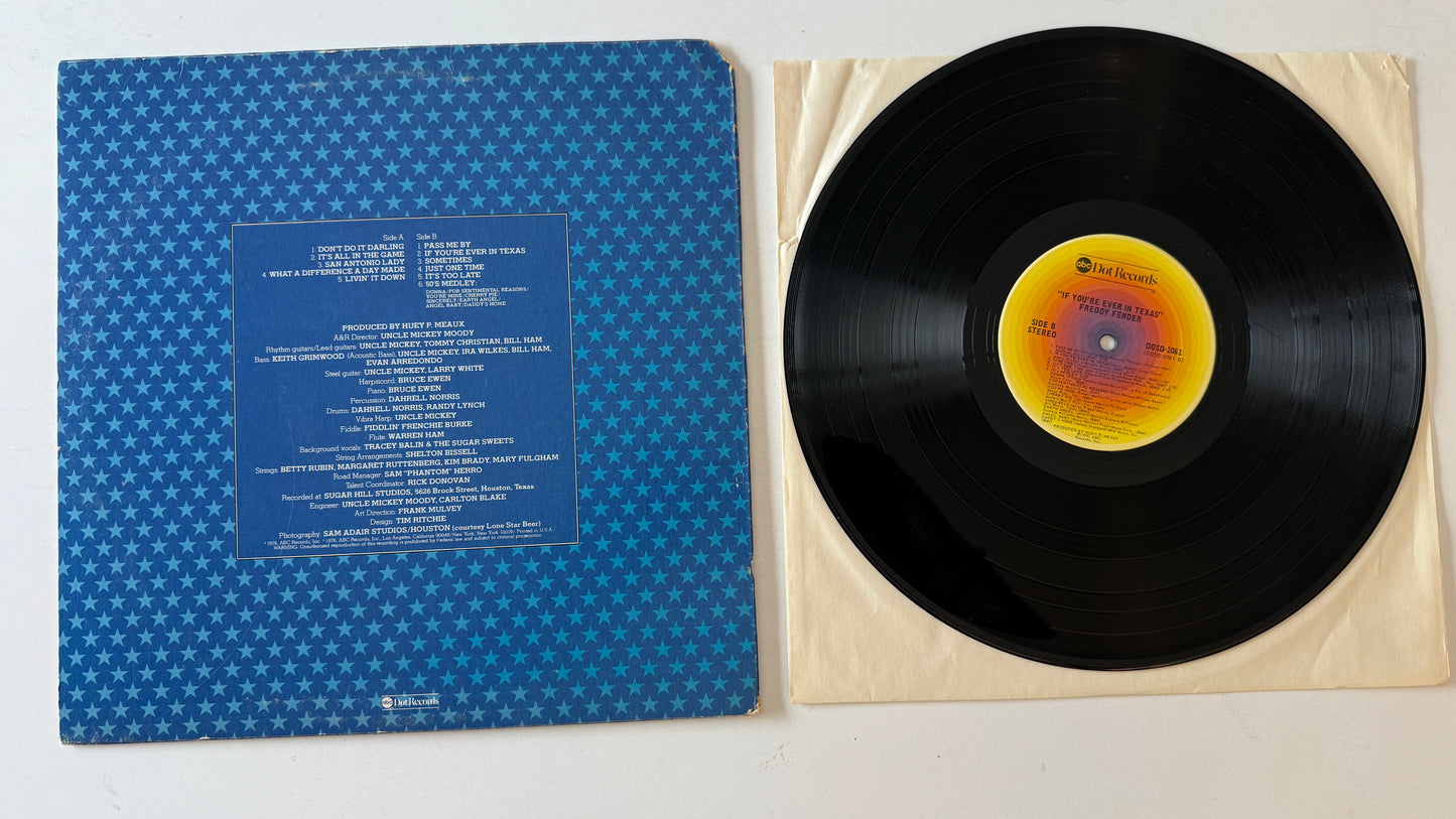 Freddy Fender If You're Ever In Texas Used Vinyl LP VG+\VG