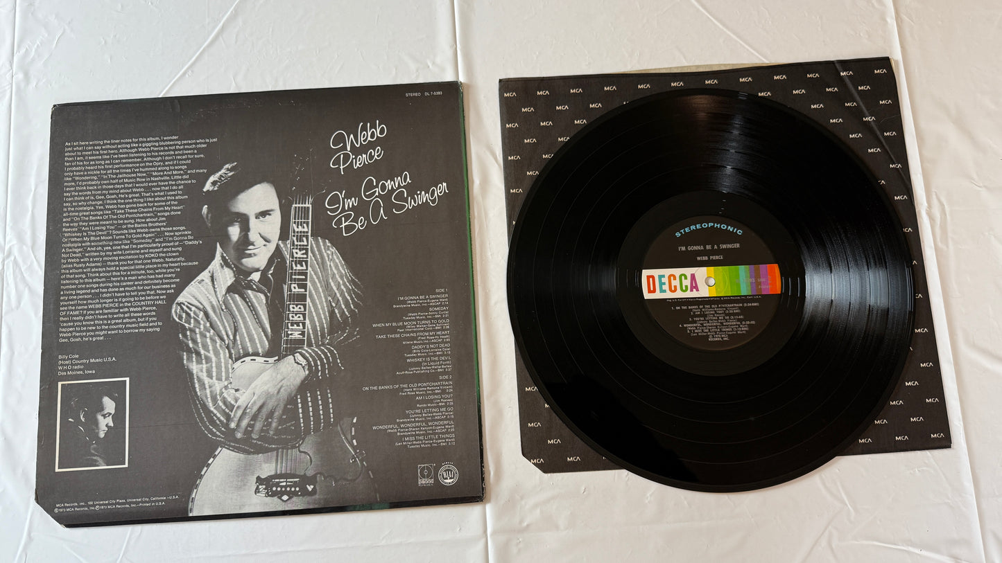 Webb Pierce I'm Gonna Be A Swinger Used Vinyl LP VG+\VG