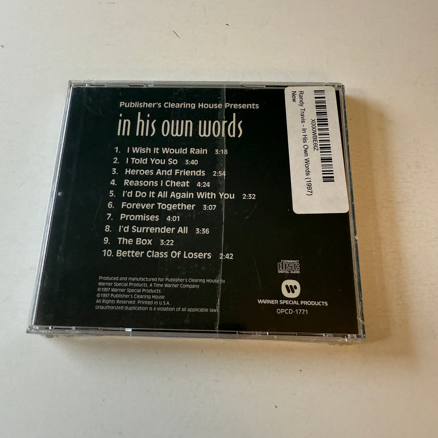 Randy Travis In His Own Words Used CD M\VG+