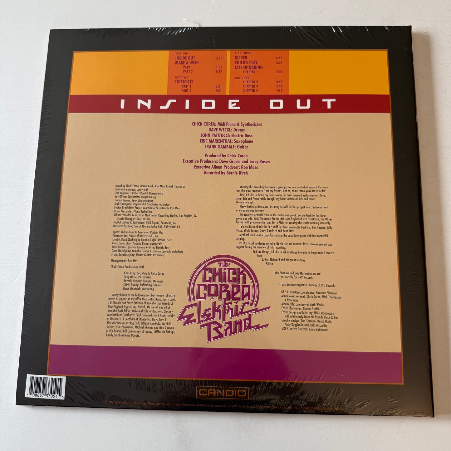 The Chick Corea Elektric Band Inside Out New Vinyl 2LP M\M