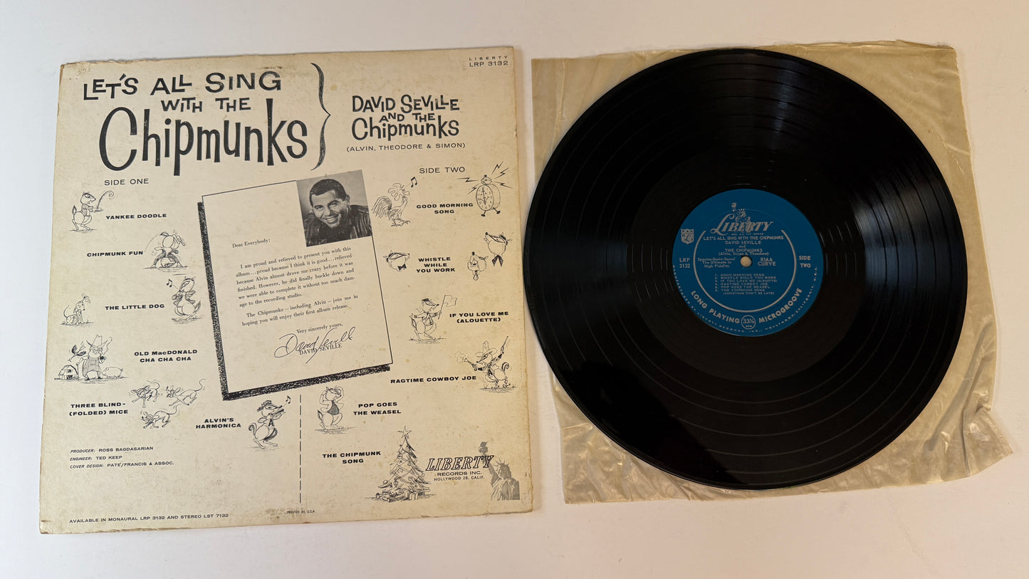 David Seville Let's All Sing With The Chipmunks Used Vinyl LP VG+\G+