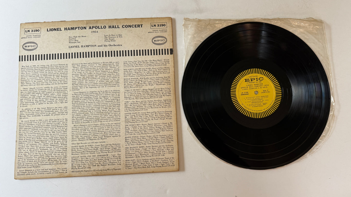 Lionel Hampton And His Orchestra Lionel Hampton Apollo Hall Concert 1954 Used Vinyl LP VG\VG