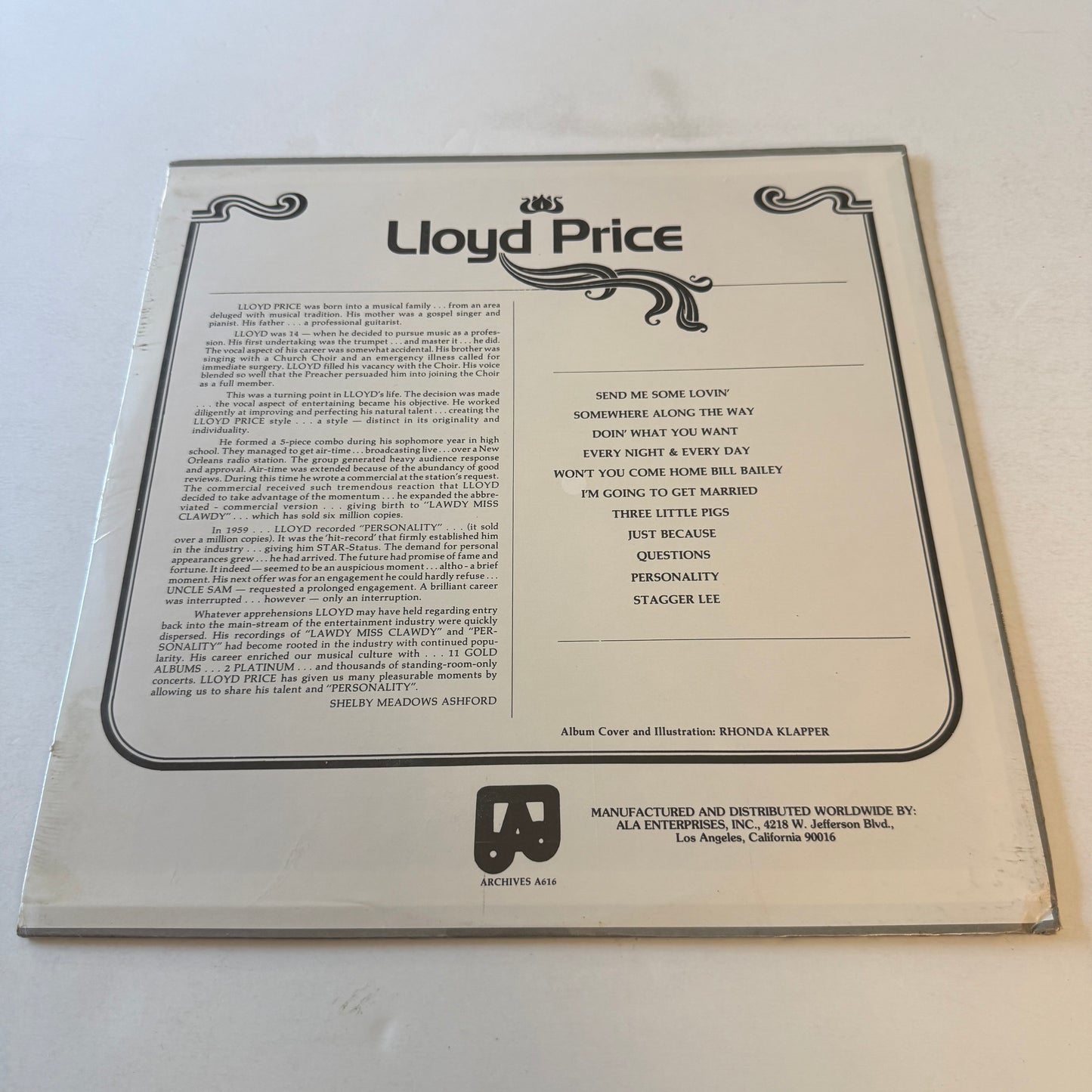 Lloyd Price Lloyd Price Used Vinyl LP NM\VG+
