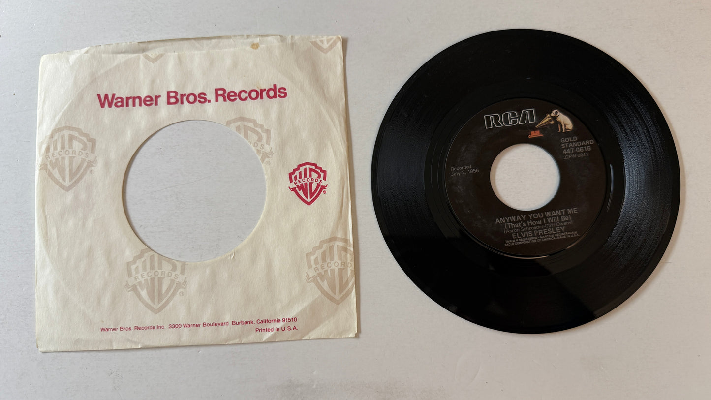 Elvis Presley Love Me Tender / Anyway You Want Me Used 45 RPM 7" Vinyl VG+\