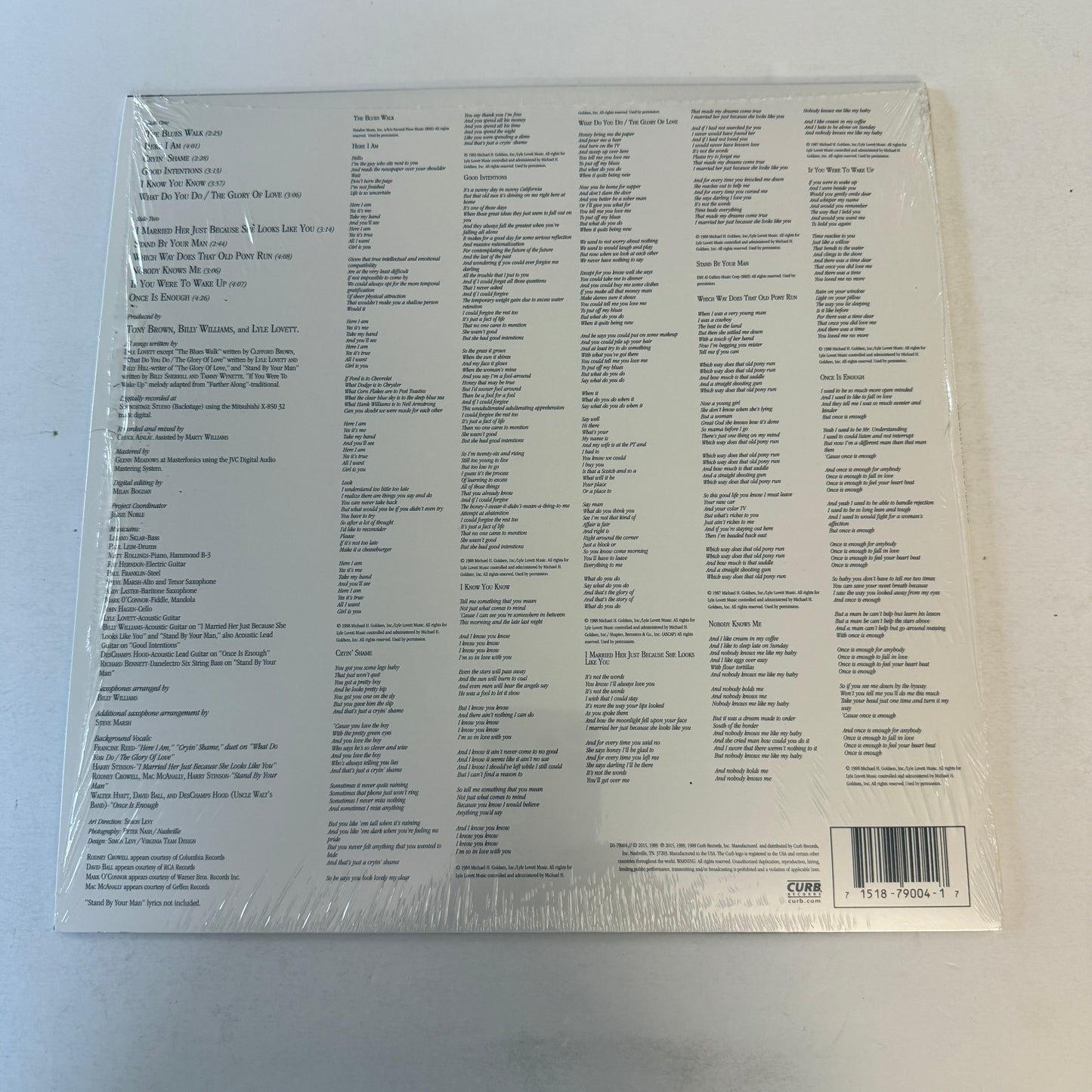 Lyle Lovett And His Large Band Lyle Lovett And His Large Band New Vinyl LP M\M