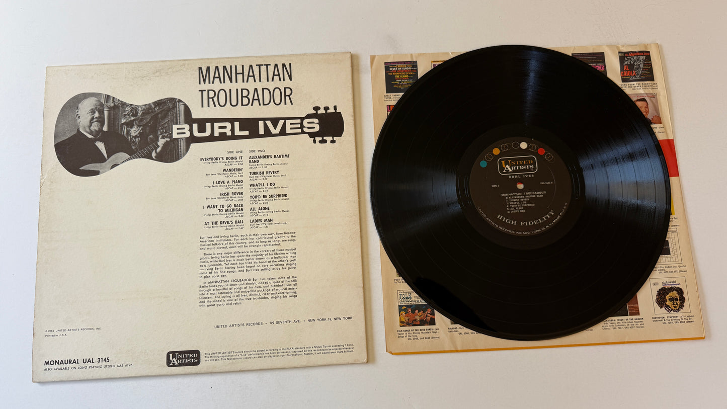 Burl Ives Manhattan Troubadour Used Vinyl LP VG+\VG+